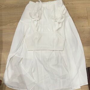Elegant White Women's Skirt Set